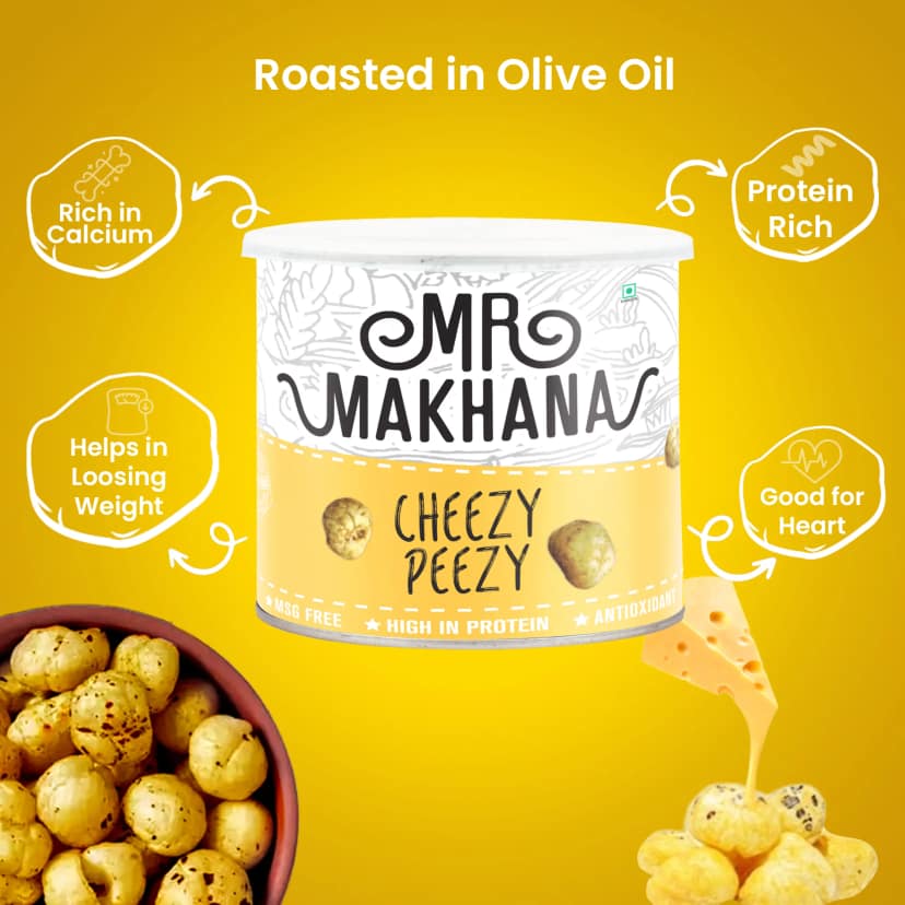 Mr Makhana Cheezy Peezy Roasted Makhana 21 g Healthy Snack Pack of 2 view 4