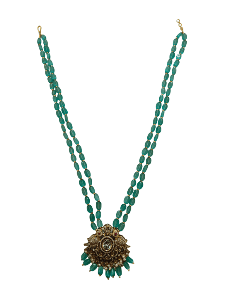 **Indian Ethnic Gold Plated Kundan Meenakari Pearl Necklace Set With Earrings For Women** view 2