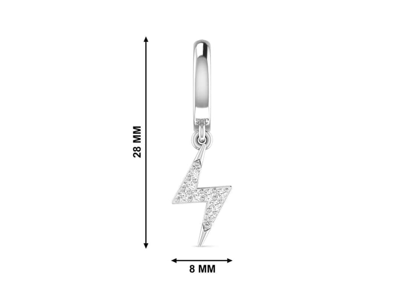 Lightning Bolt Drop Earring For Men (1 Pc Only) view 9