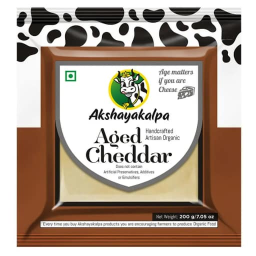 Akshayakalpa - Organic Cheddar Plain Aged Cheese 200 gms
