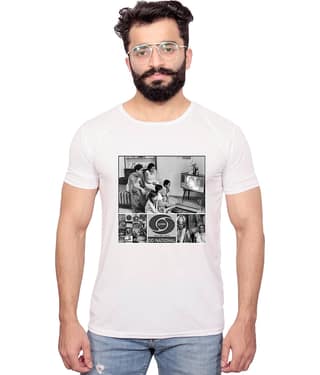 Nityanand Enterprises White Cotton Blend T-Shirt