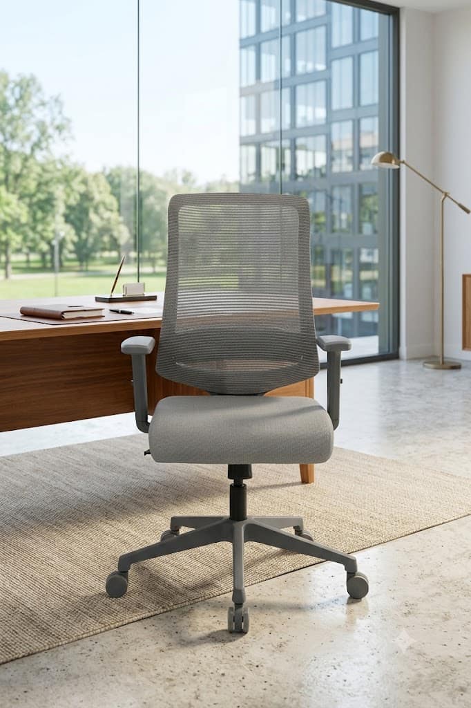 Kantva Ergonomic Mid Back Mesh Office Chair with Adjustable Armrests and Height Adjustment view 2
