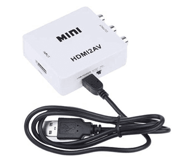 RCA to HDMI Converter, AV to HDMI Adapter 1080P Mini RCA Composite CVBS Video Audio Converter Adapter view 4