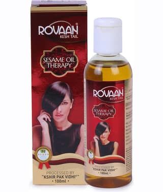 Rovaan Kesh Tail (Hair Oil) With Sesame Oil Threapy Repair Hair Thinning & Premature Graying - 100ml (Pack of 2)