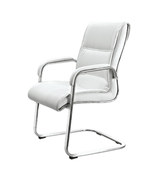 Kantva Premium White Visitor Office Chair with Cushioned Seat and Chrome Frame