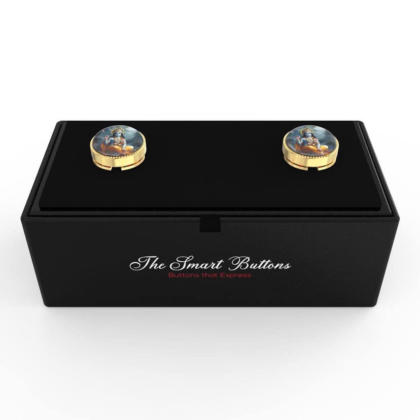 The Smart Buttons - Shirt Button Cover Cufflinks for Men - Divine Guardian: Vishnu Elegance view 9