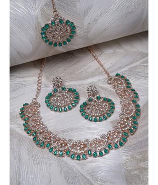 Sukkhi Green Alloy Necklace Set ( Pack of 1 )