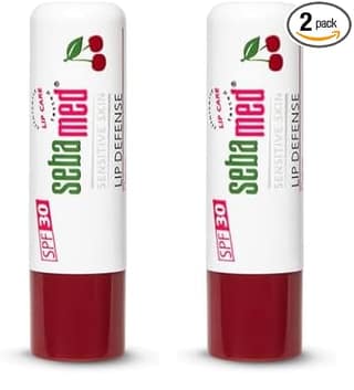 Sebamed Lip defense 4.8gm, Cherry | SPF 30 |Tinted Lip balm for Dry & Chapped lips with natual oil & Vitamin E | UV protection | Dermatologically tested (Pack of 2) Sebamed Lip defense 4.8gm, Cherry | SPF 30 |Tinted Lip balm for Dry & Chapped lips with n