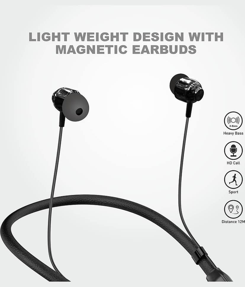 UDDO VIOLIN Neckband 300hr Playback In-the-ear Bluetooth Headset with Upto 30h Talktime Deep Bass - Black view 2