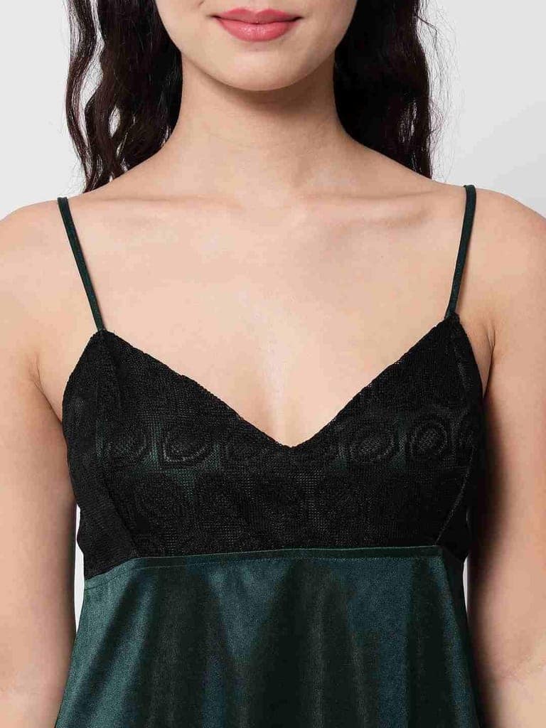 Hot Bridal Honeymoon Babydoll and Bikini Dress-Green-B40Gb view 6