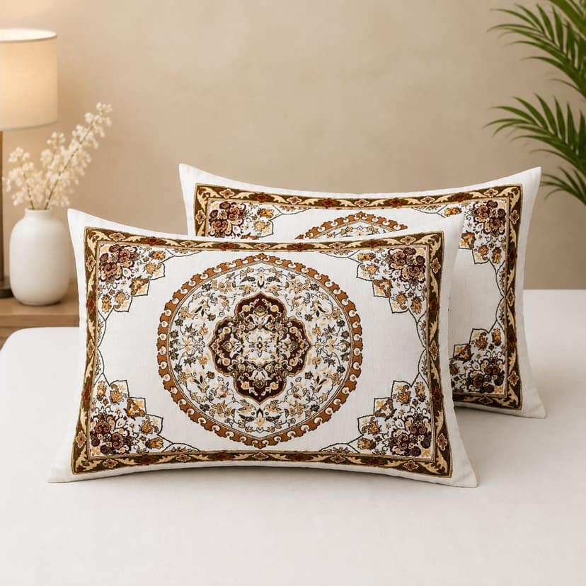 DHRUVINSR Luxury Super King Bed Size Cotton bedsheet with 2 Pillow Covers, Hand Block Floral Print ,274x274 cm,108 * 108 inches, 9*9 ft view 3