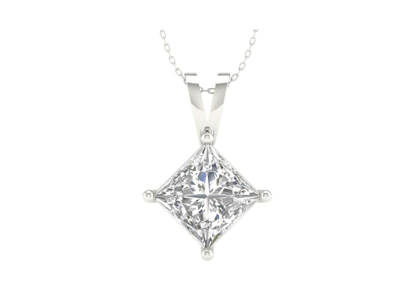 Classic Princess Solitaire Necklace view 2