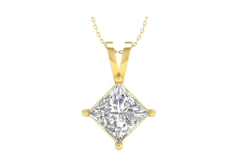 Classic Princess Solitaire Necklace view 3
