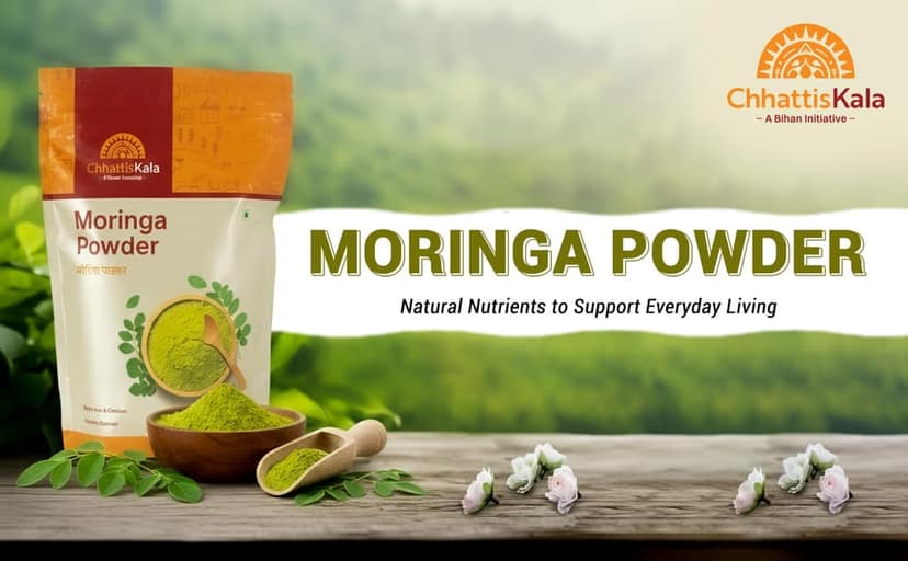 Chhattiskala A Bihan Initiative Moringa Powder 250g 100% Natural Drumstick Leaf Powder Rich in Vitamins & Antioxidants Superfood for Immunity and Health view 3