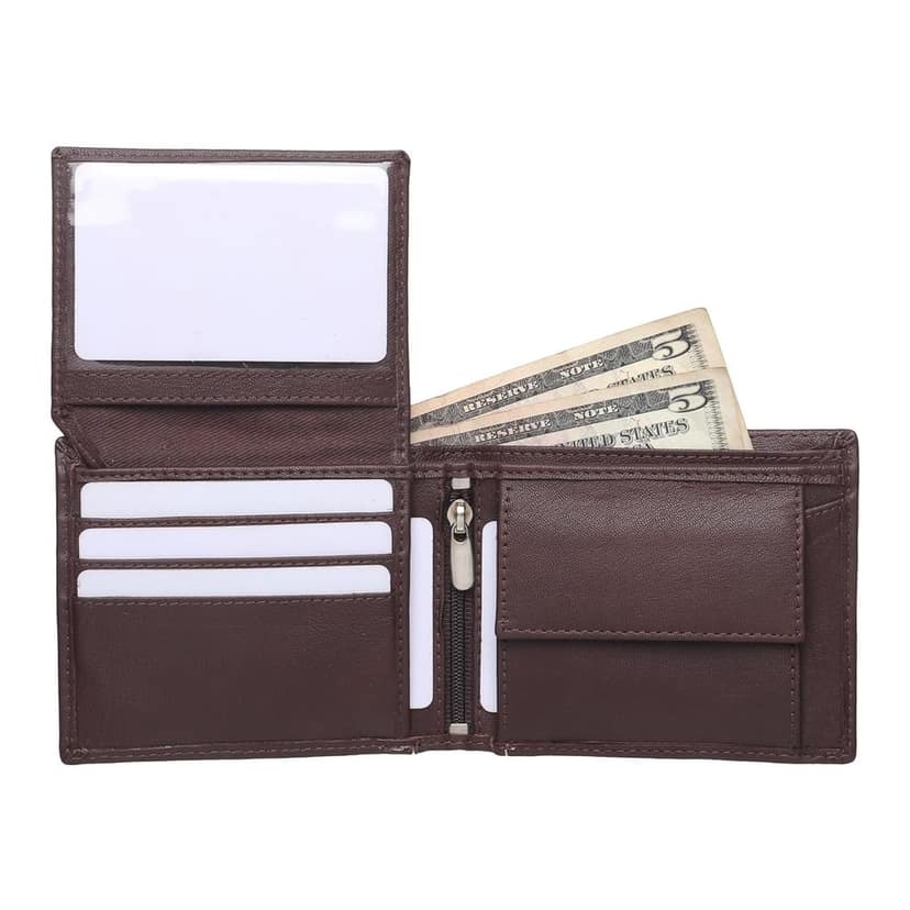 QufiCraft Genuine Leather Two Fold Wallet | Credit/Debit Card/Slim Minimalist | Office ID for Mens and Boys RFID Protection (10 Card Slots) (Brown) view 4