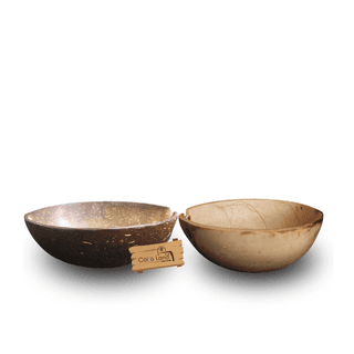 CocoLand Coconut Shell Pudding Pot Oval Shape (150-250 ml) M-L Size Coconut Oil Polished