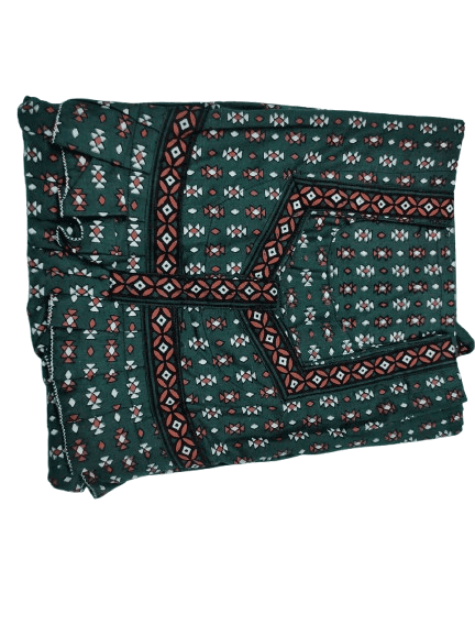 Green Cotton Printed Nighty With Frill view 3