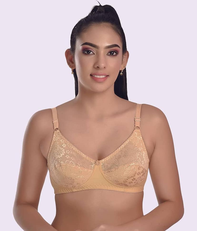 LadySoft Cotton Blend Non Padded Women's Everyday Bra ( Burgundy ) Nancy Bra