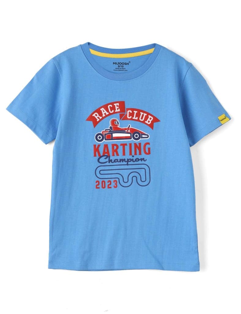 Boys T-Shirt All Aboard Blue / Scarlet Ibis Orange, Soft Cotton, Ages 7-14 (2pcs pack) view 4