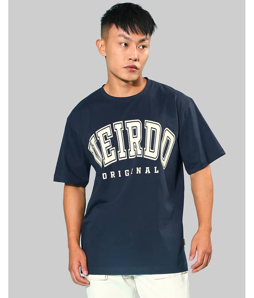 Veirdo Pack of 1 Cotton Oversized Fit Men's T-Shirt ( Navy )