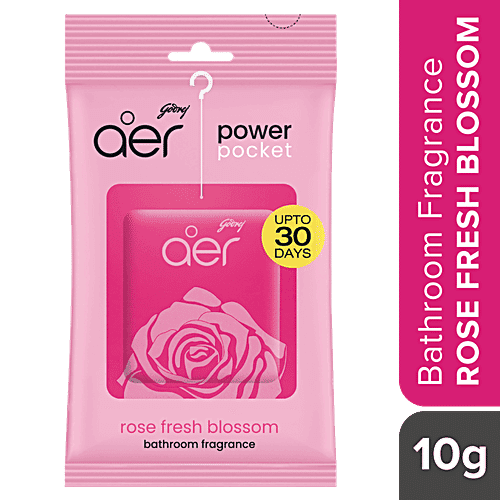 Godrej Aer Power Pocket - Long Lasting Bathroom Fragrance, Fresh Blossom, 10 g