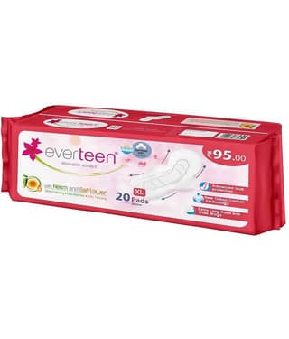 Everteen XL Cottony Soft Sanitary Pads with Neem and Safflower XL 20 Sanitary Pads