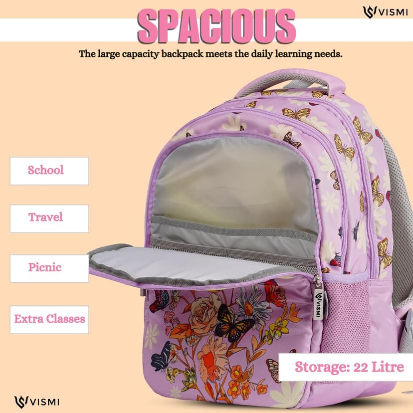 VISMIINTREND School Backpack Bags for Kids | School Bags | Water Resistant | Casual | Picnic | Travel | 5 to 10 Years School Backpack | Bag for Boys | Girls view 6