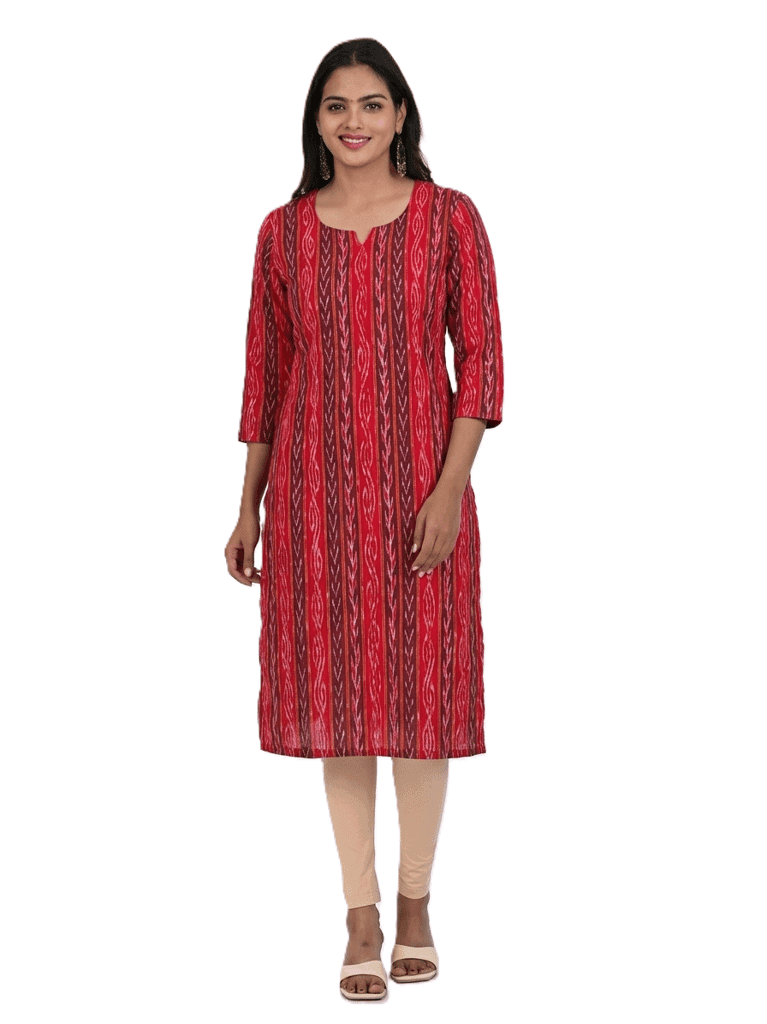 GHL Handloom Sambalpuri Straight Cotton Kurti