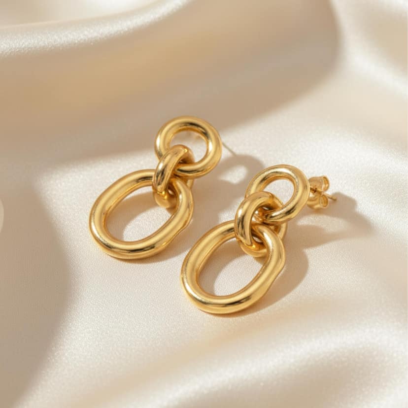 KAYYA21 Gold Plated Textured Hoop Earrings for Women | Lightweight Daily Wear Fashion Jewellery view 2