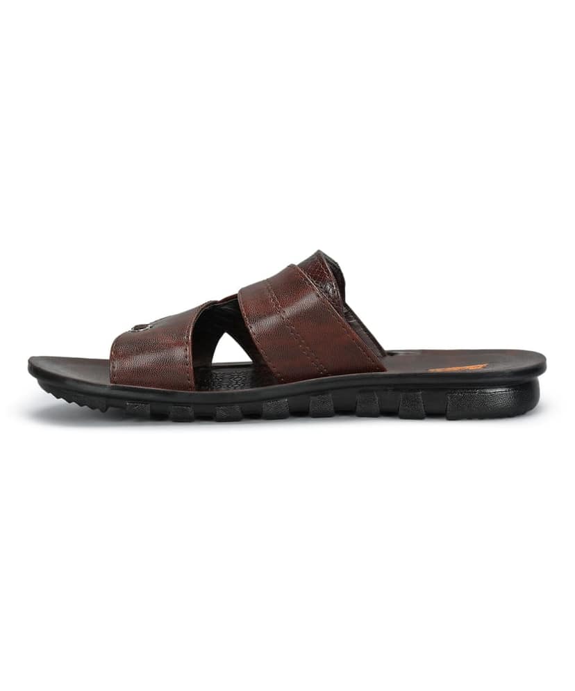 Paragon Men's Slip-on Brown Sandals for Men | Comfortable Sole & Durable view 3