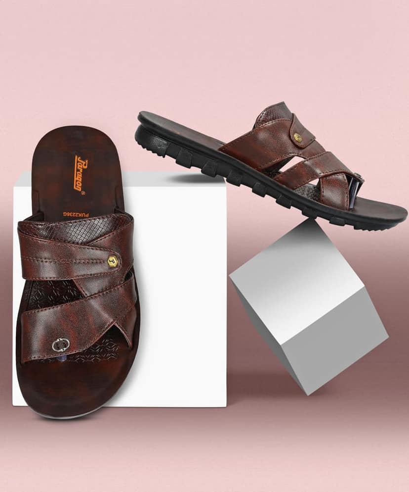 Paragon Men's Slip-on Brown Sandals for Men | Comfortable Sole & Durable view 7