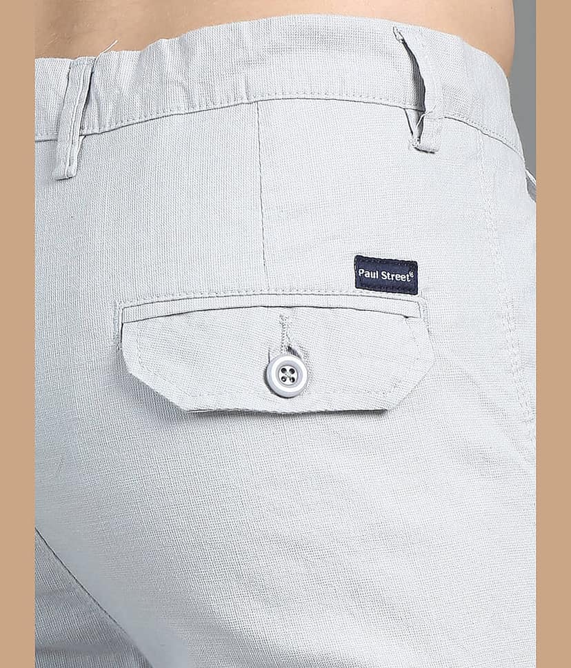 Paul Street Silver Linen Men's Shorts ( Pack of 1 ) view 8