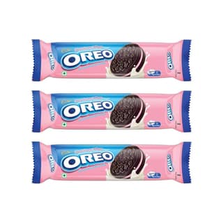 Cadbury Oreo Strawberry Flavour Sandwich Cream Biscuits - Pack of 3