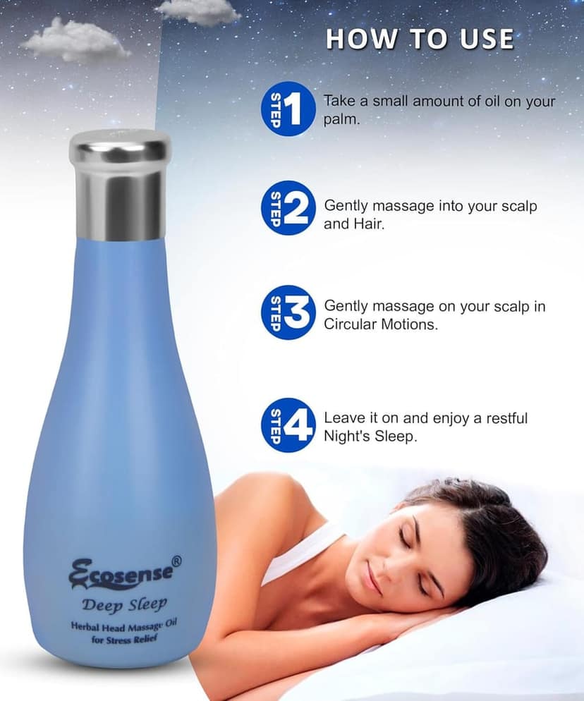 Ecosense Deep Sleep Stress Relief Head Massage Oil & Mild Headache Relief (75 ml) view 5