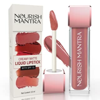 Nourish Mantras Natkhat Berry Lipstick (3.5ml)/ Muted Magic Creamy Matte Liquid Lipstick with SPF/ Water Proof/ Smudge Proof/ Transfer Proof/ Long Lasting/ Suits All Skin Tones