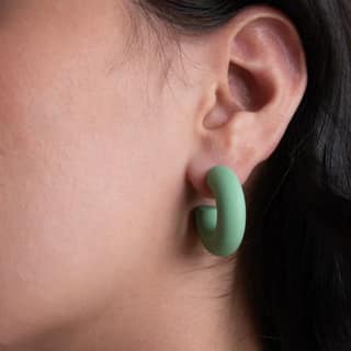 Upakarna Green Blush Hoop Earrings