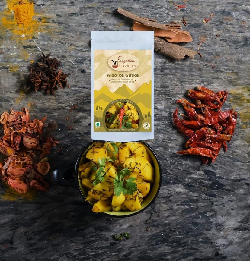 Forgotten Flavours Combo Pack | Bhatt ki Churkani (Black Soyabean Based Dal) |Pahadi Raita/ Curd Seasoning ( Shaker Bottle) | Aloo ke Gutke (Potato Seasoning ) || No Artificial Preservative or Color | Instant Cooking Mix view 4
