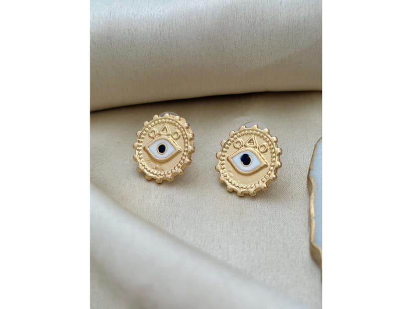 Ishkaara Golden Evil Eye Earrings