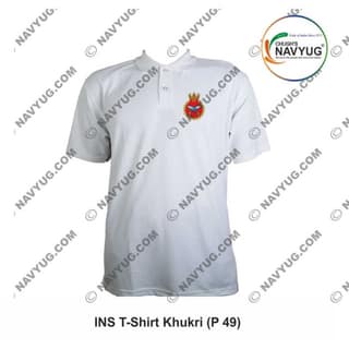 ArmyNavyAir INS Khukri T-Shirt (XL) | Premium Navy Insignia Polo | Casual Defence Wear