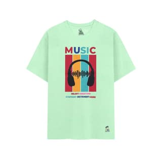 KUCHU Kids’ Unisex T-Shirt “Music” Graphic Digital Print | Premium Cotton-Modal Blend | Soft, Breathable & Durable Casual Wear for Boys & Girls
