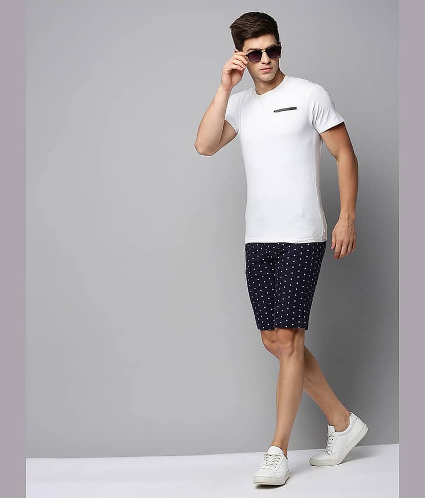 Showoff - Navy Blue Cotton Men's Chino Shorts ( Pack of 1 ) view 5