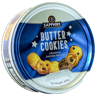 Sapphire Butter Cookies Original Danish Recipes - Silver Collection, 400 G