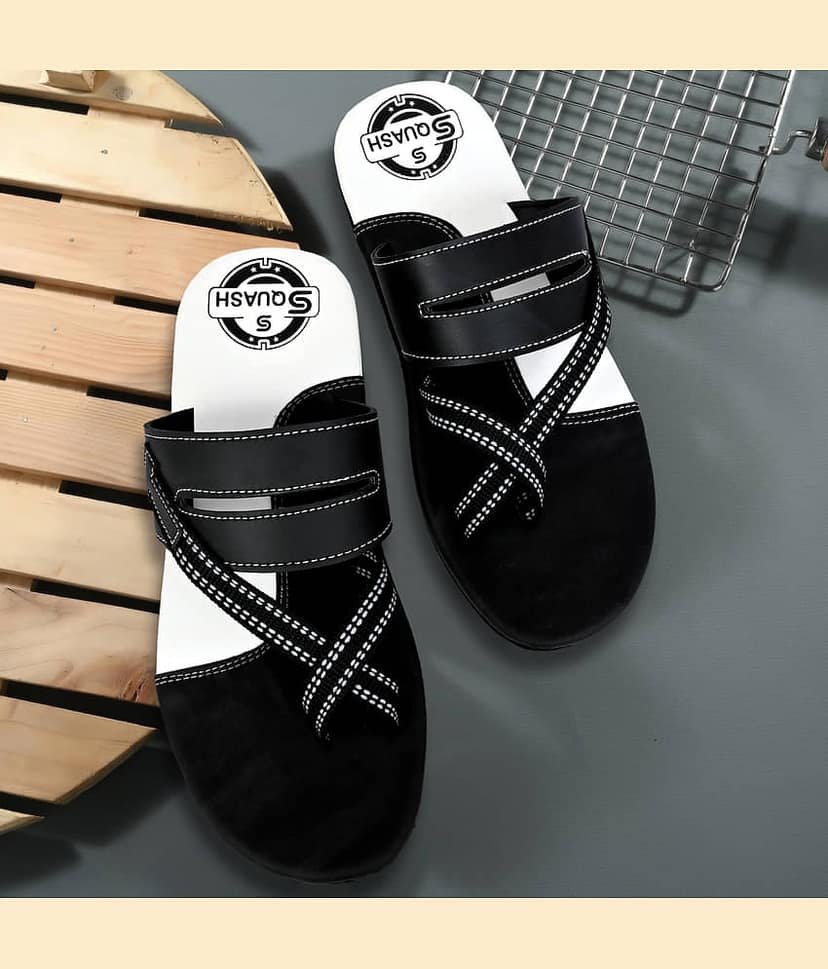 Squash - Black Men's Leather Slipper