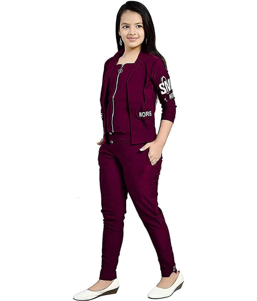 9stiches Pack of 1 Baby Girls Polyester T-shirt & Capris ( Purple ) view 2