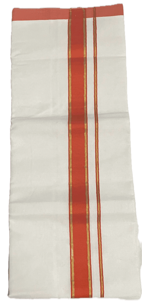 Fancy Thick Border with Silk Touch - Pure White cotton Dhothi / Mundu / Vesti view 8