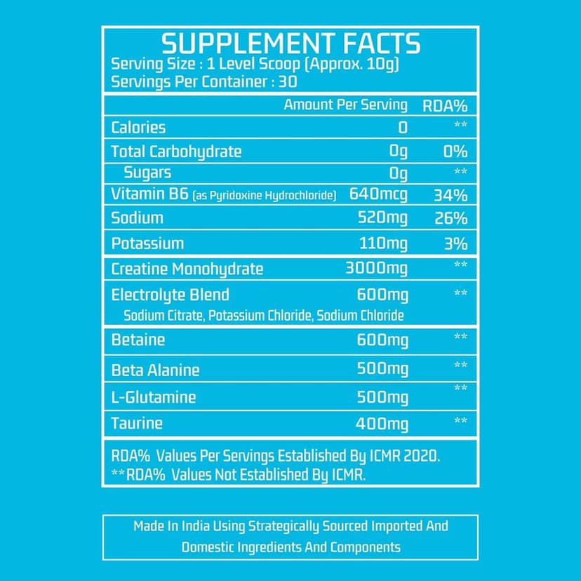 Myfitness Creatine Monohydrate Powder | 300g | Effervescent Pre Workout Power Formula | Creatine Powder With Betaine | Beta Alanine | L-Glutamine | Taurine | Electrolyte Blend view 7