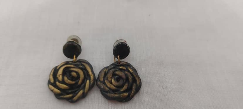 Black Rose Earrings view 3
