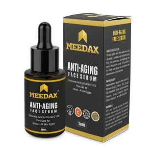 Meedax Anti-Aging Face Serum with Hyaluronic Acid & Vitamin C 16%, Pore Care for | Unisex | All Skin Types | 30ml