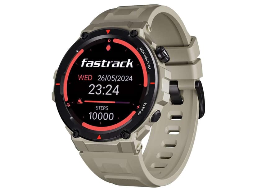 Fastrack Titan Xtreme PRO Smartwatch with 1.43 AMOLED Display with 466 * 466 Pixel Resolution, Single Sync, BT Calling - Beige & Beige