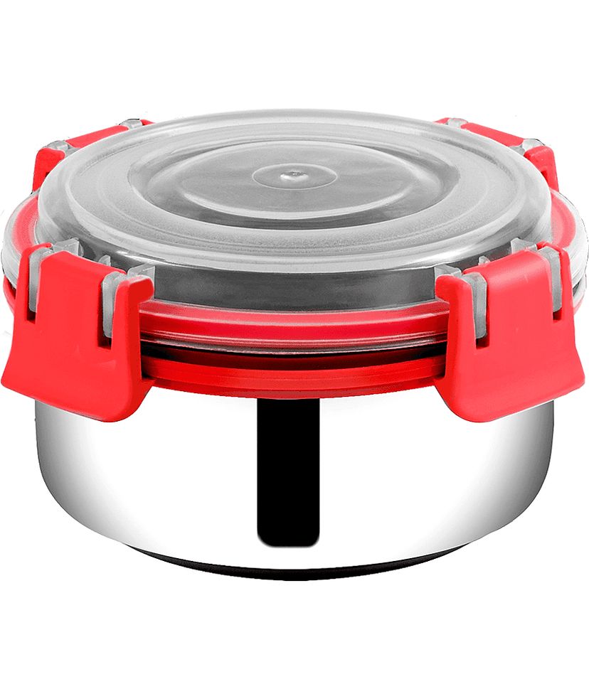 BOWLMAN Smart Clip Lock Steel Red Food Container ( Set of 8 ) view 2